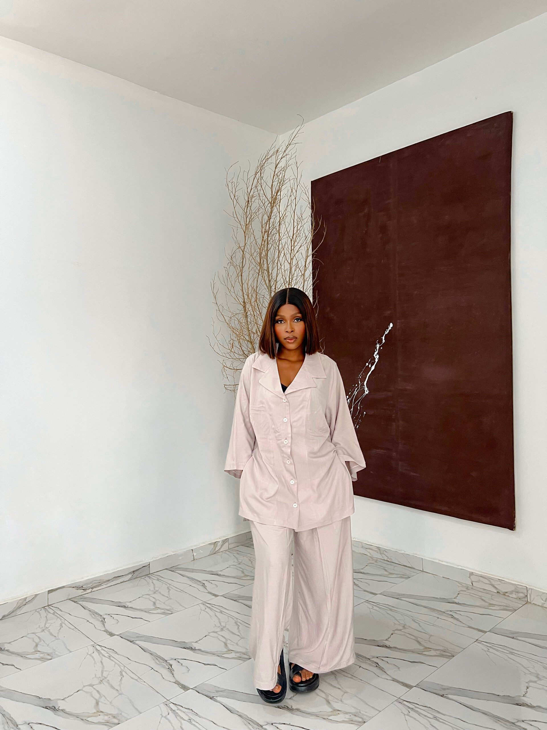 Didi Linen Set Linen pant set women styled for casual weekend brunch