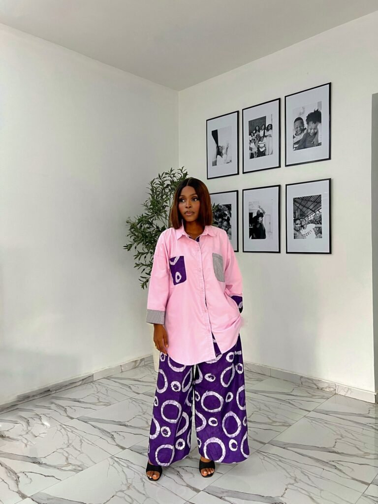 Two piece styles for ladies buying guide showing a woman wearing a two piece set styles by tailored by adunni