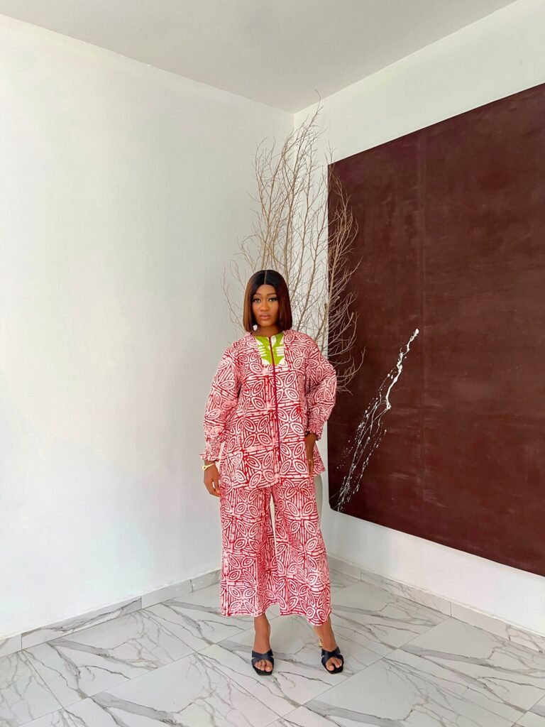 Zoelle Set showing a woman wearing casual two piece styles for ladies