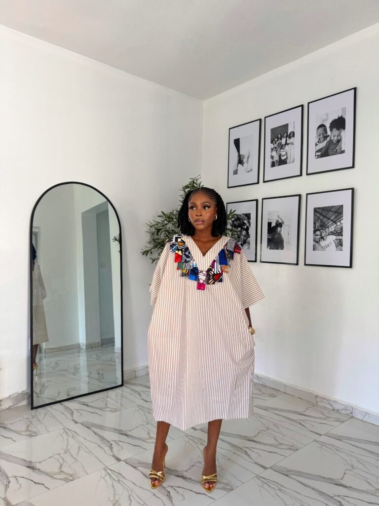 buy bubu gown lagos showing a picture of bubu gown made by tailored by adunni, a clothing brand in ikeja lagos
