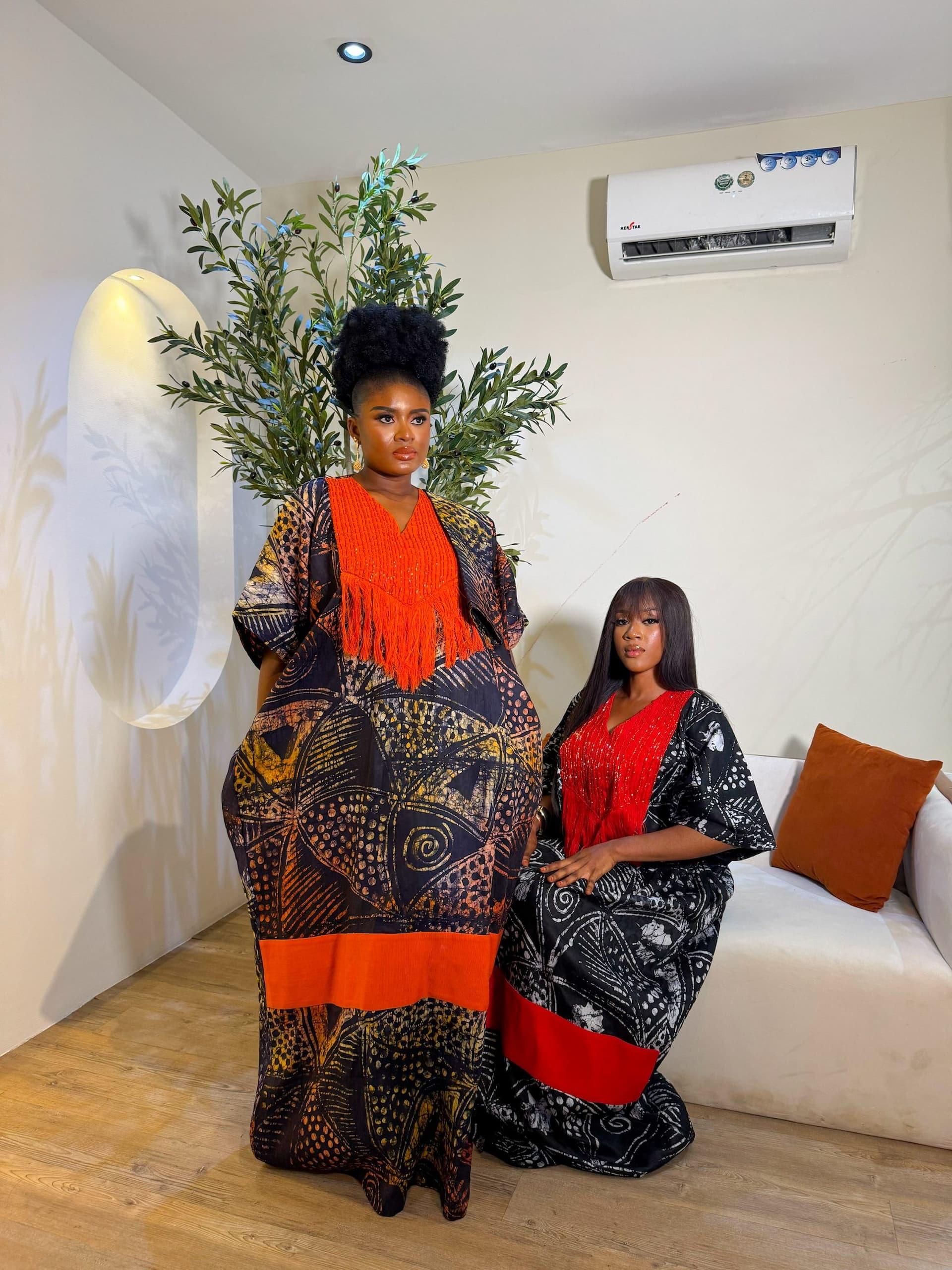 beaded bubu dress for sale showing a picture of Eva Bubu Dress made by Tailored by Adunni